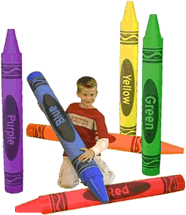 playing with crayons